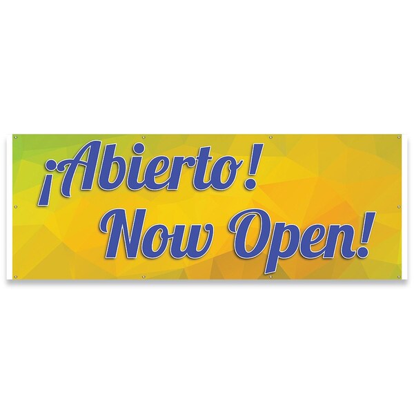 Abierto Now Open Banner Concession Stand Food Truck Single Sided